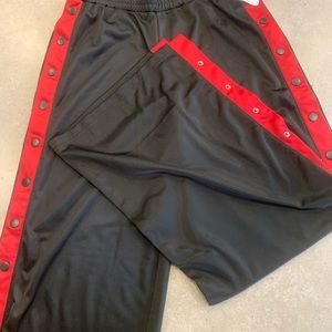 Tear away wide leg black and red trousers. NEVER WORN